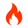 stylized fire icon representing energy and intensity with 9 flames in the design