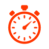 orange stopwatch icon displaying time with seven second markings