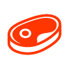 illustration of a steak with a red outline ideal for recipes and cooking tips with 6 servings in mind