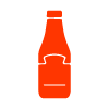 red bottle icon with five soda options